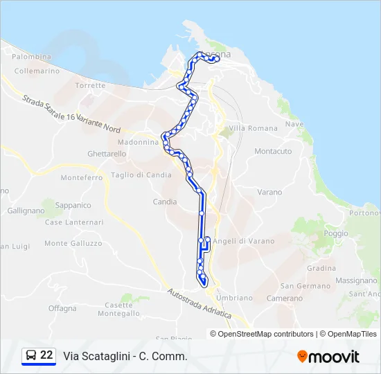 22 Bus Line Map
