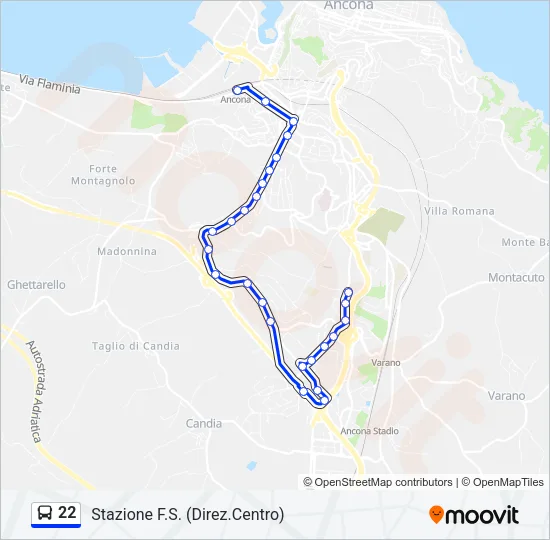 22 Bus Line Map