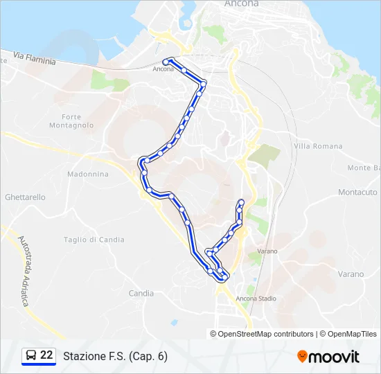 22 Bus Line Map