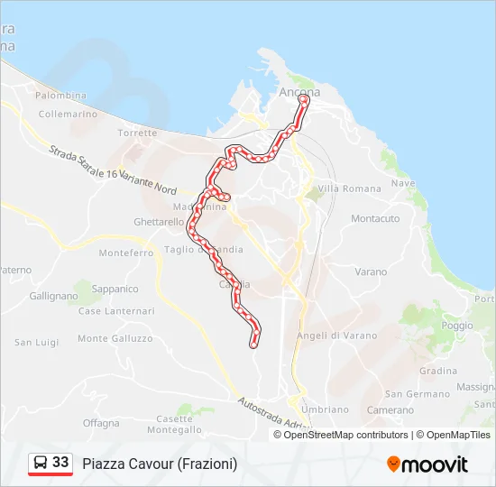 33 Bus Line Map