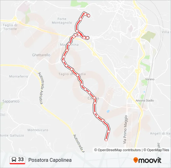 33 Bus Line Map