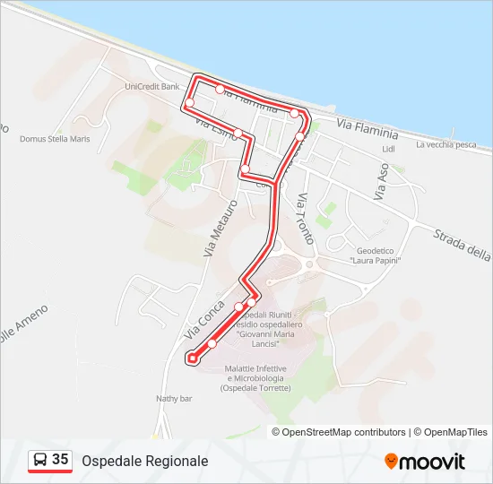 35 Bus Line Map
