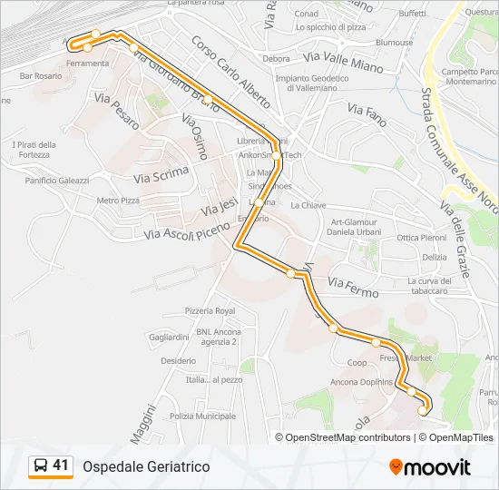 41 Bus Line Map