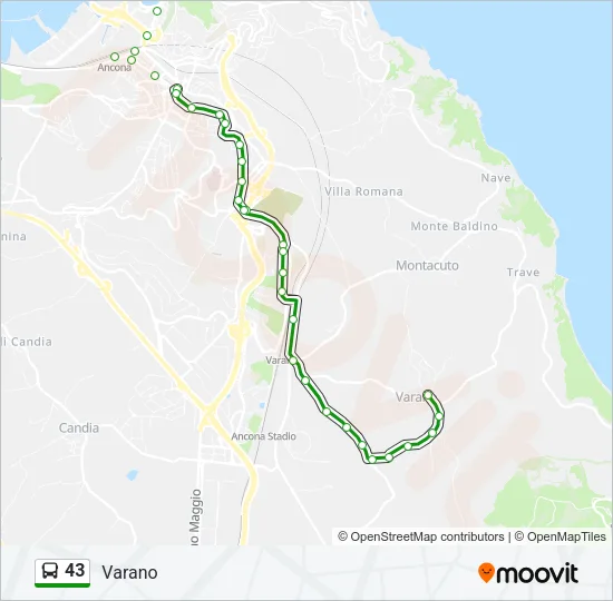 43 Bus Line Map