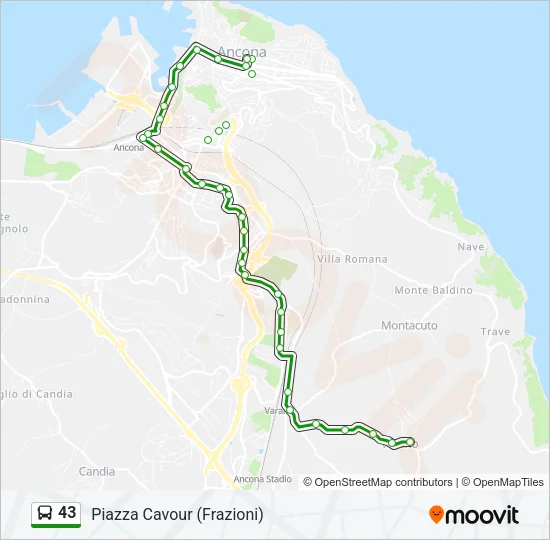 43 Bus Line Map