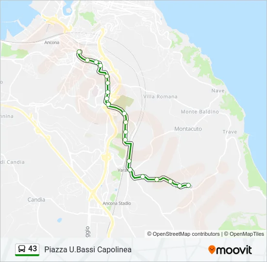 43 Bus Line Map