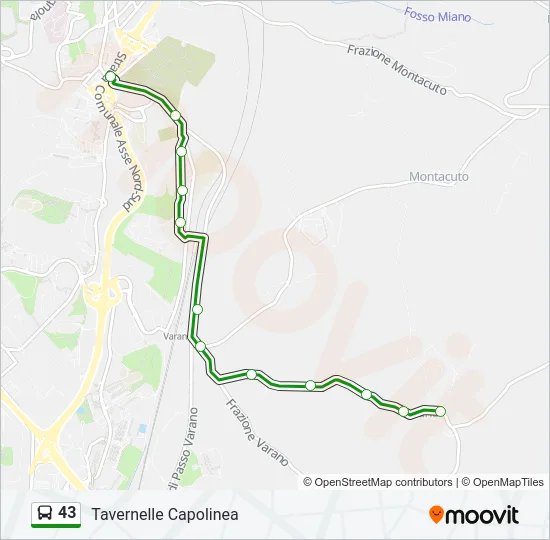 43 Bus Line Map