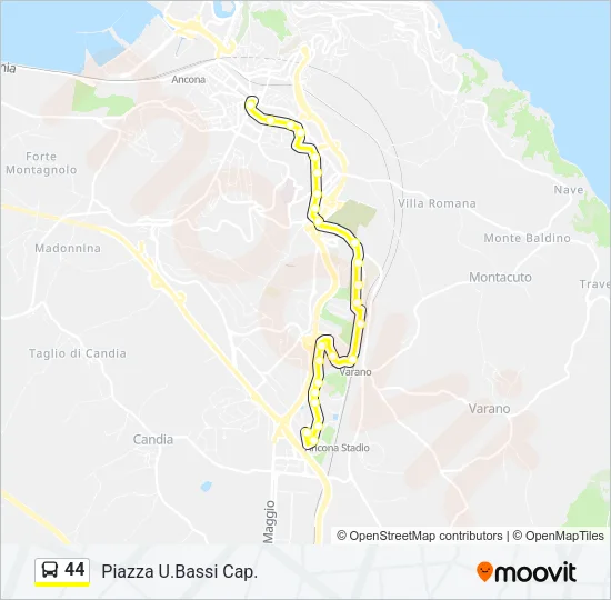 44 Bus Line Map
