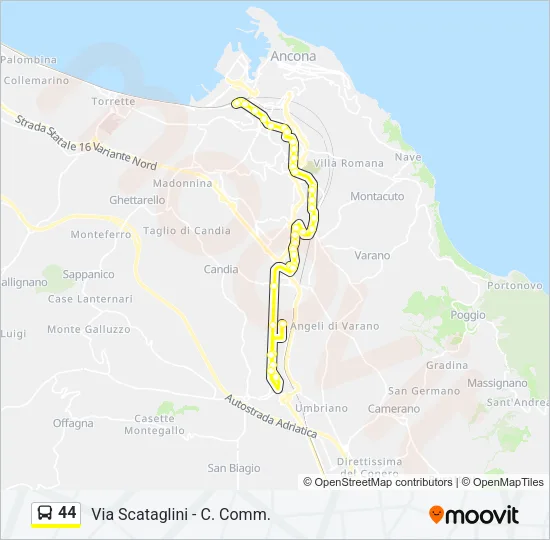 44 Bus Line Map