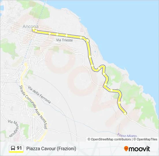 91 Bus Line Map