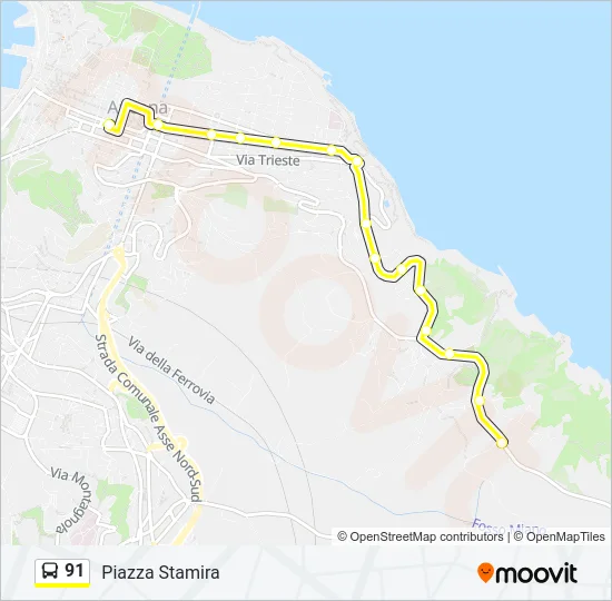 91 Bus Line Map