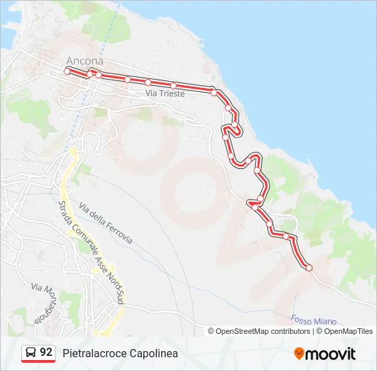 92 Bus Line Map