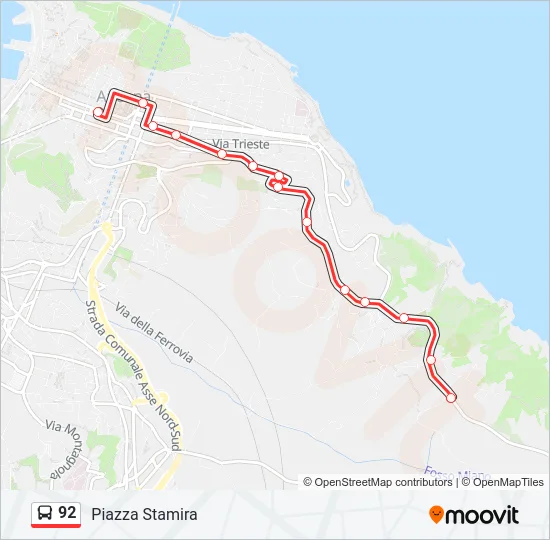 92 Bus Line Map