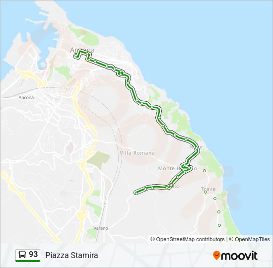 93 Bus Line Map