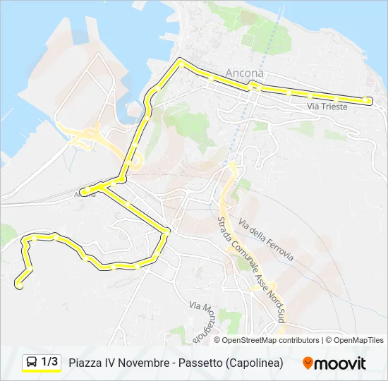 1/3 Bus Line Map