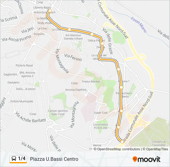 1/4 Bus Line Map