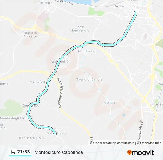 21/33 Bus Line Map