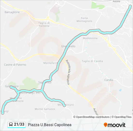 21/33 Bus Line Map