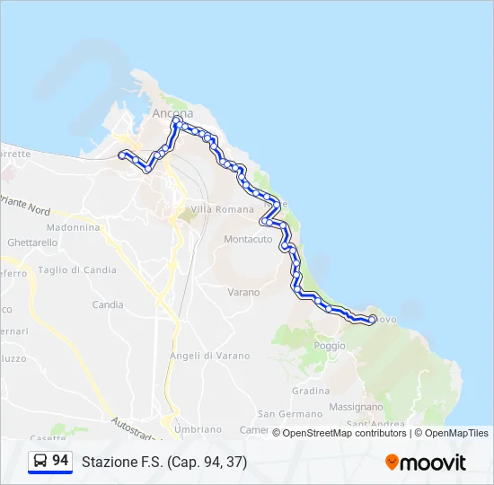 94 Bus Line Map