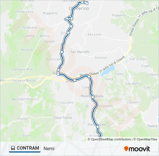 CONTRAM Bus Line Map
