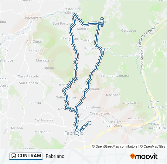 Percorso linea bus CONTRAM