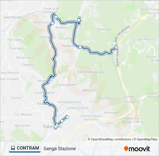 Percorso linea bus CONTRAM