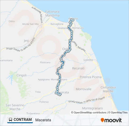 CONTRAM Bus Line Map