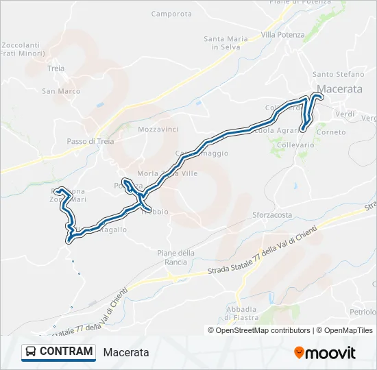 CONTRAM Bus Line Map
