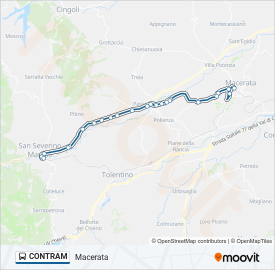 CONTRAM bus Line Map