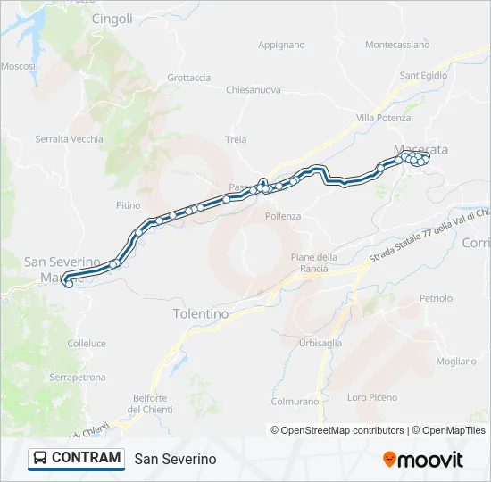 CONTRAM Bus Line Map