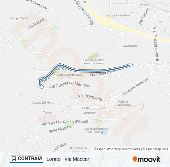Percorso linea bus CONTRAM