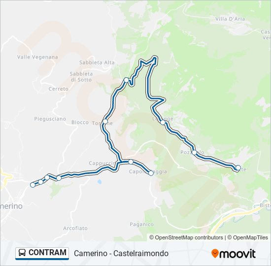 Percorso linea bus CONTRAM