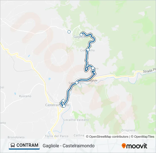 Percorso linea bus CONTRAM