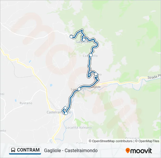 Percorso linea bus CONTRAM