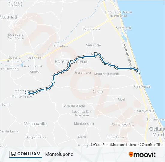 CONTRAM Bus Line Map