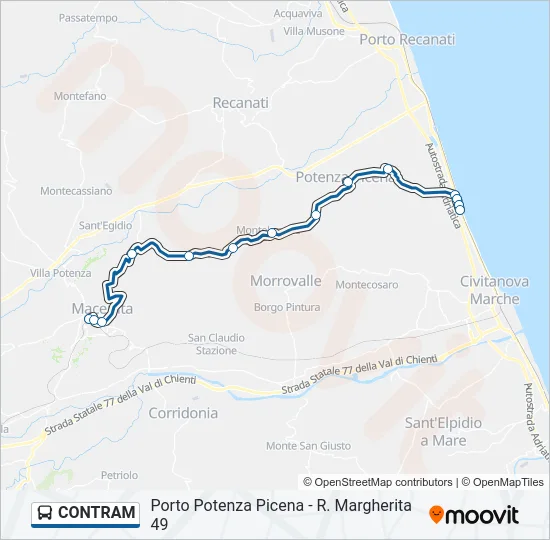 CONTRAM Bus Line Map