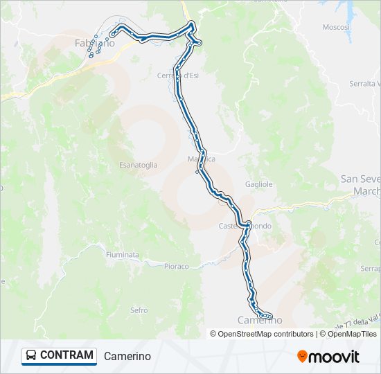 Percorso linea bus CONTRAM