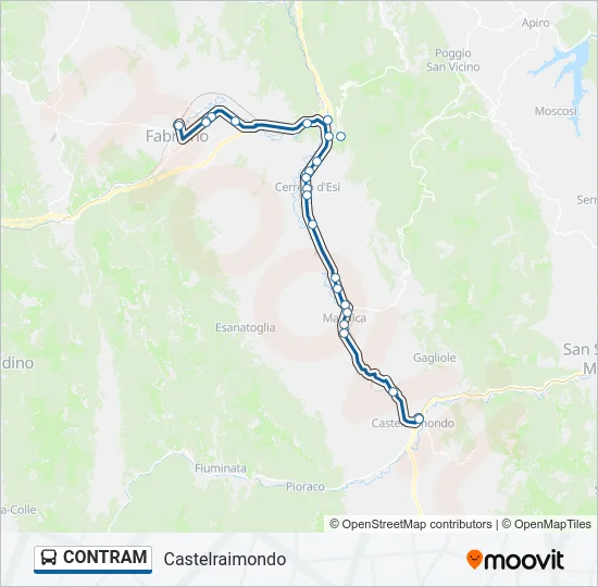 Percorso linea bus CONTRAM