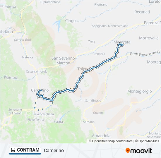 Percorso linea bus CONTRAM