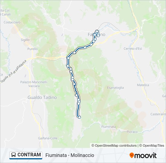 Percorso linea bus CONTRAM