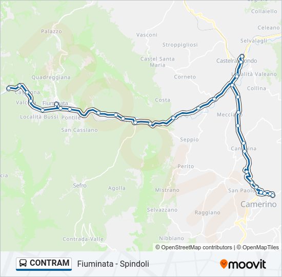 Percorso linea bus CONTRAM