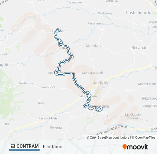 CONTRAM Bus Line Map