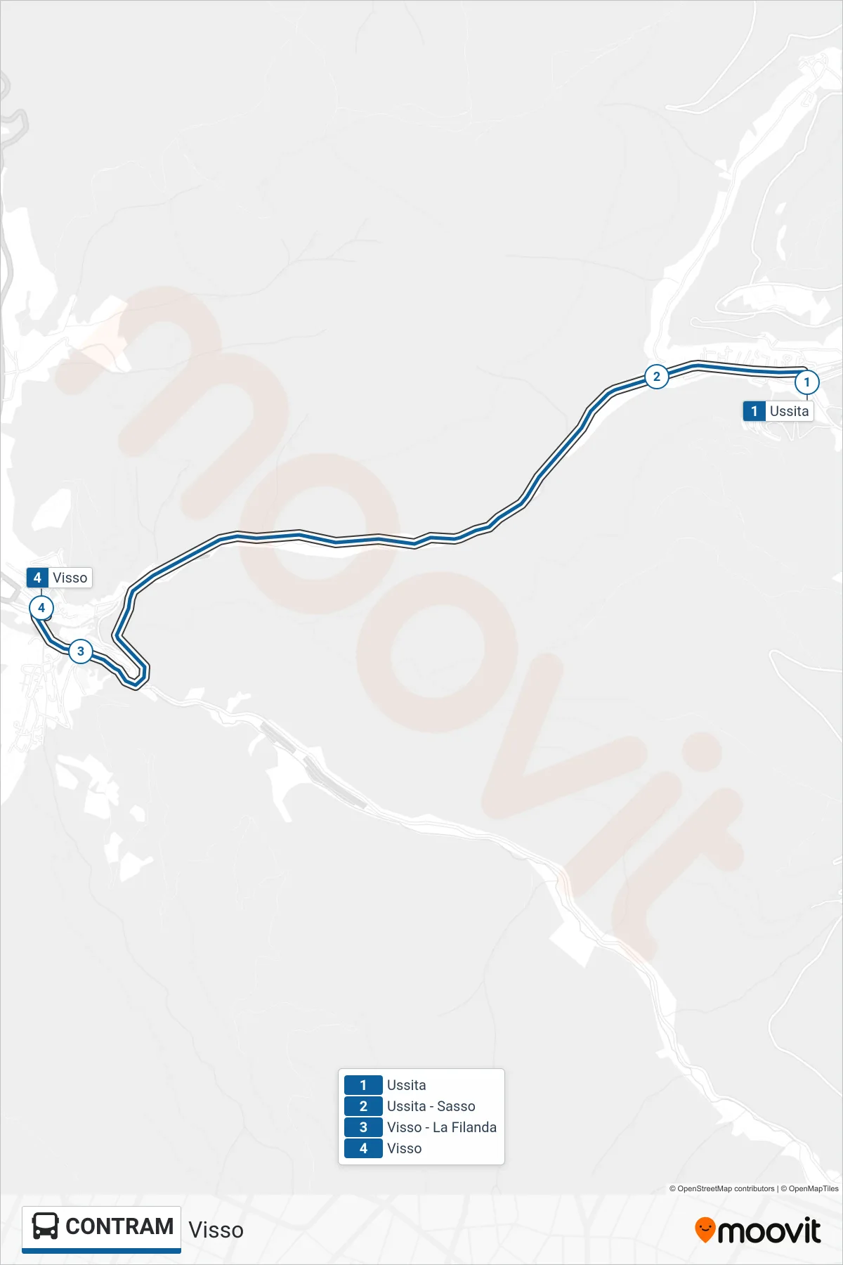 Linea CONTRAM  bus (Visso) - Percorsi e fermate sulla mappa