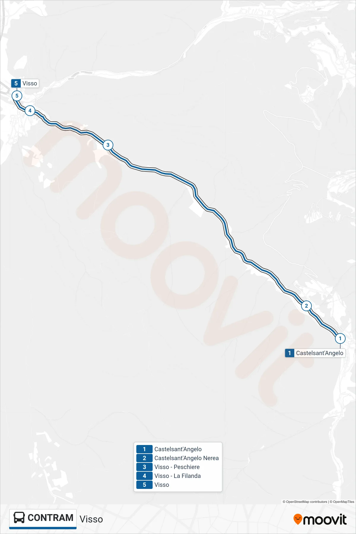 Linea CONTRAM bus (Visso) - Percorsi e fermate sulla mappa