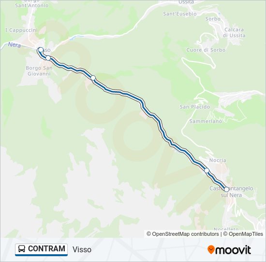 Percorso linea bus CONTRAM