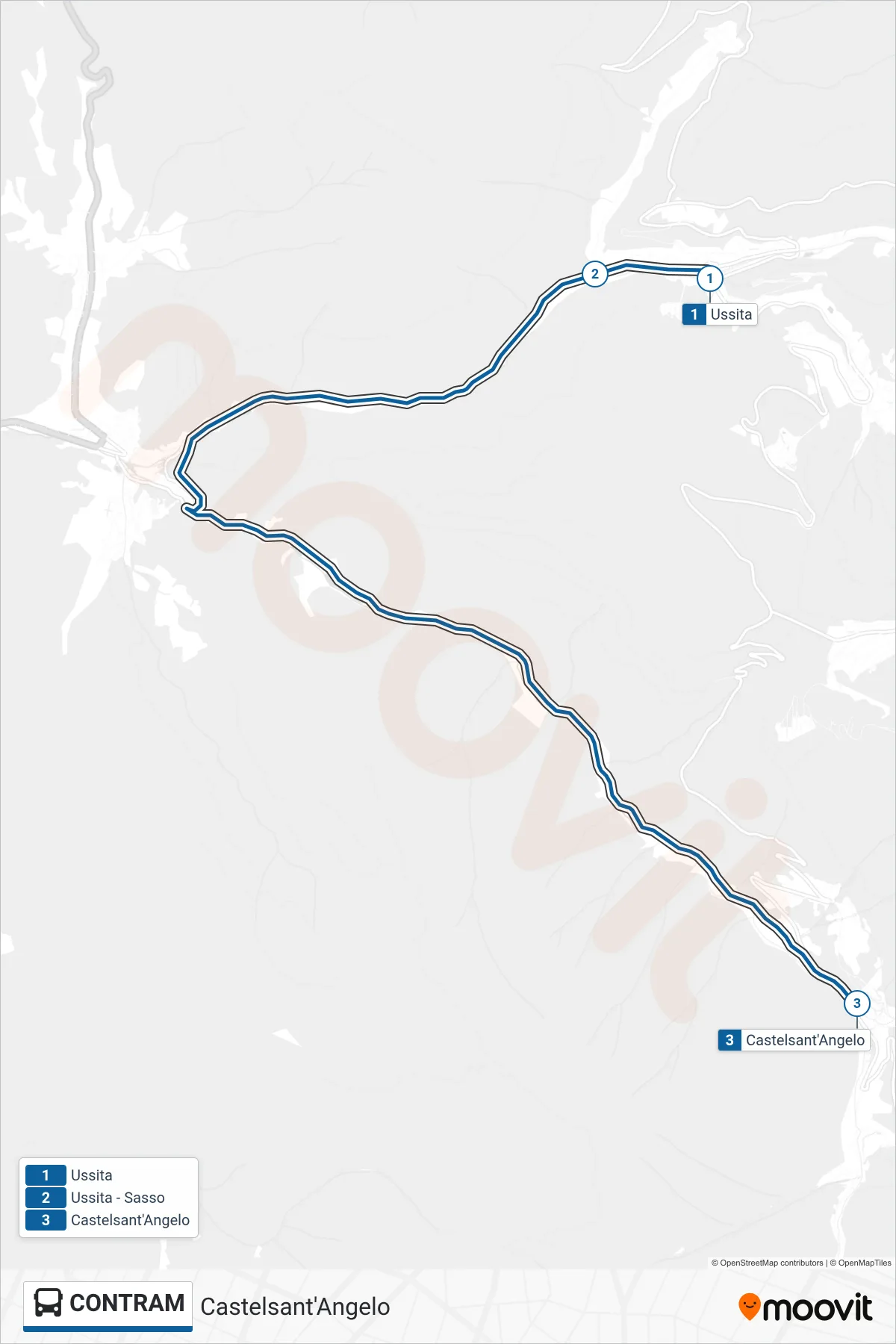 Linea CONTRAM bus (Castelsant'Angelo) - Percorsi e fermate sulla mappa