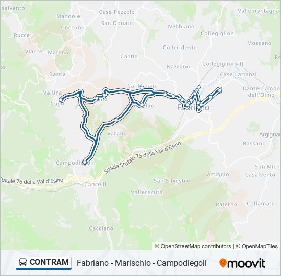 Percorso linea bus CONTRAM