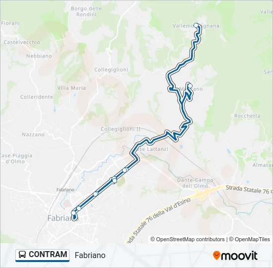 Percorso linea bus CONTRAM