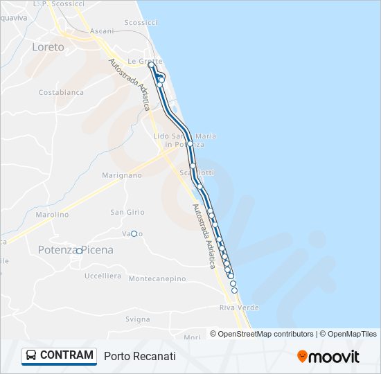 CONTRAM bus Line Map