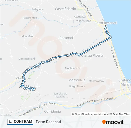 CONTRAM Bus Line Map